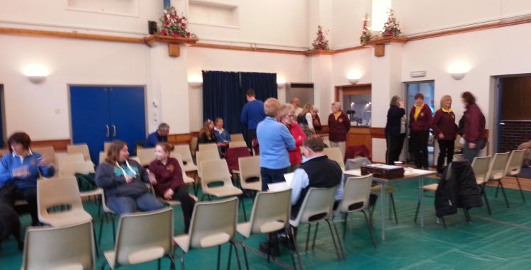 Chatting before the match started